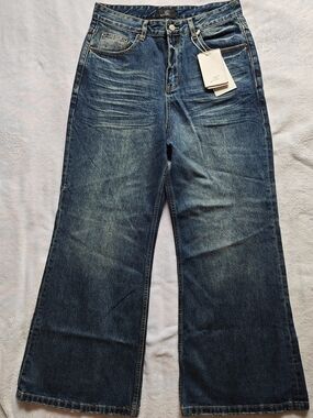 High-Rise Wide-Leg Women’s Jeans - Dark Blue Wash- JC OFFICIAL